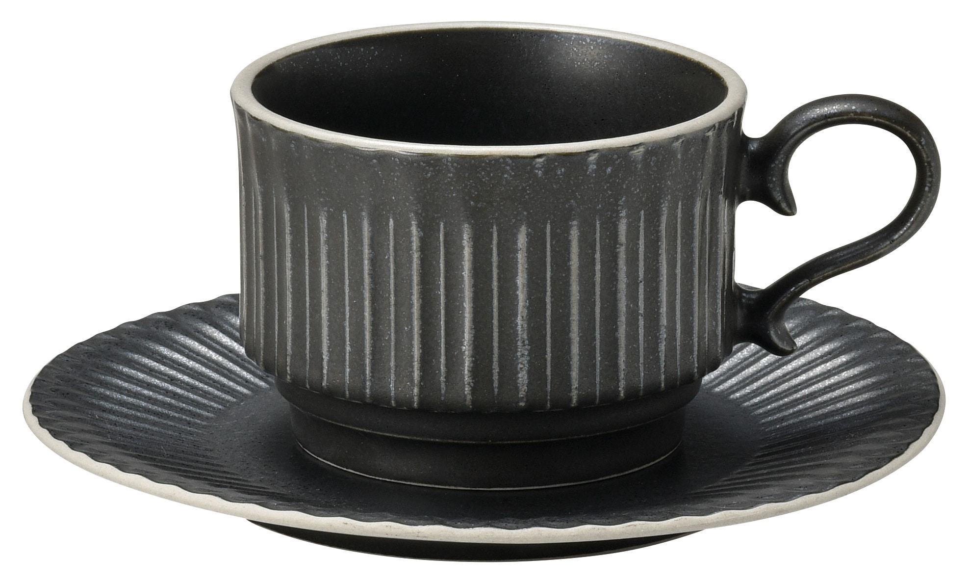 山万 ストーリア　クリスタルブラック　スタックコーヒーカップ ※カップ単品のみ 1個（ご注文単位1個）【直送品】