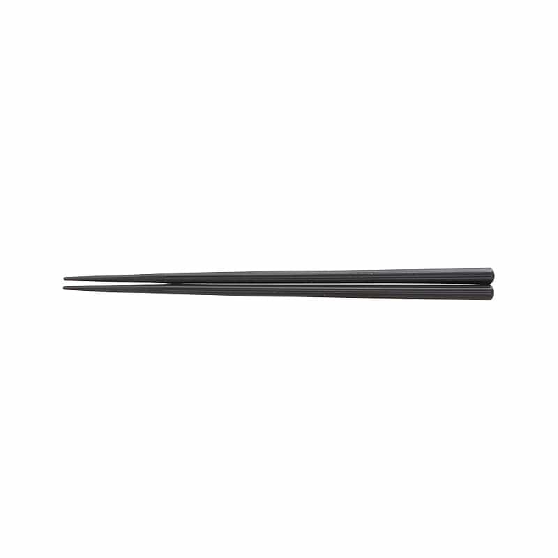 山万 ブラック　22.5cm縦筋目六角箸 1個（ご注文単位1個）【直送品】