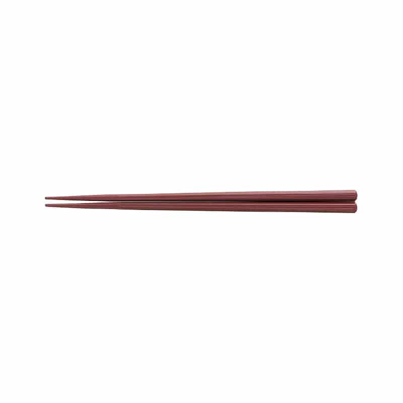 山万 エンジ　22.5cm縦筋目六角箸 1個（ご注文単位1個）【直送品】