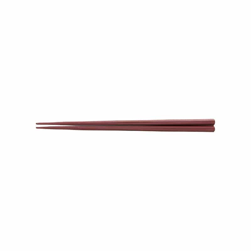 山万 エンジ　21cm縦筋目六角箸 1個（ご注文単位1個）【直送品】