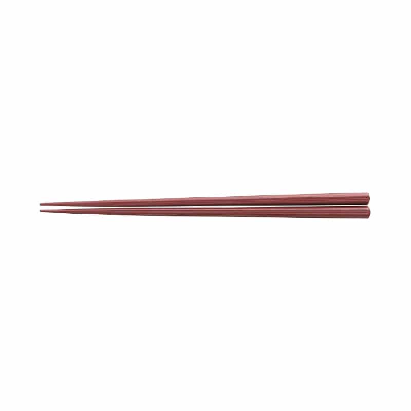 山万 エンジ　22.5cm縦筋目五角箸 1個（ご注文単位1個）【直送品】