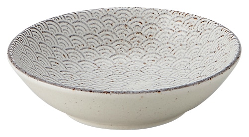 山万 古代粉引き　青海波　13.5cm浅ボウル 1個（ご注文単位1個）【直送品】