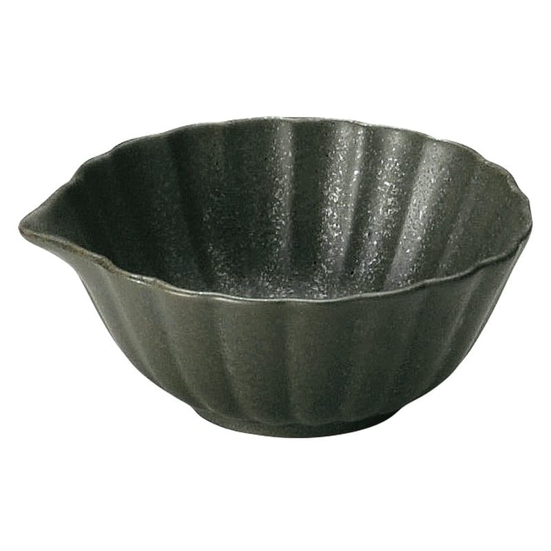 山万 かすみ　黒　7cm口付小鉢 1個（ご注文単位1個）【直送品】