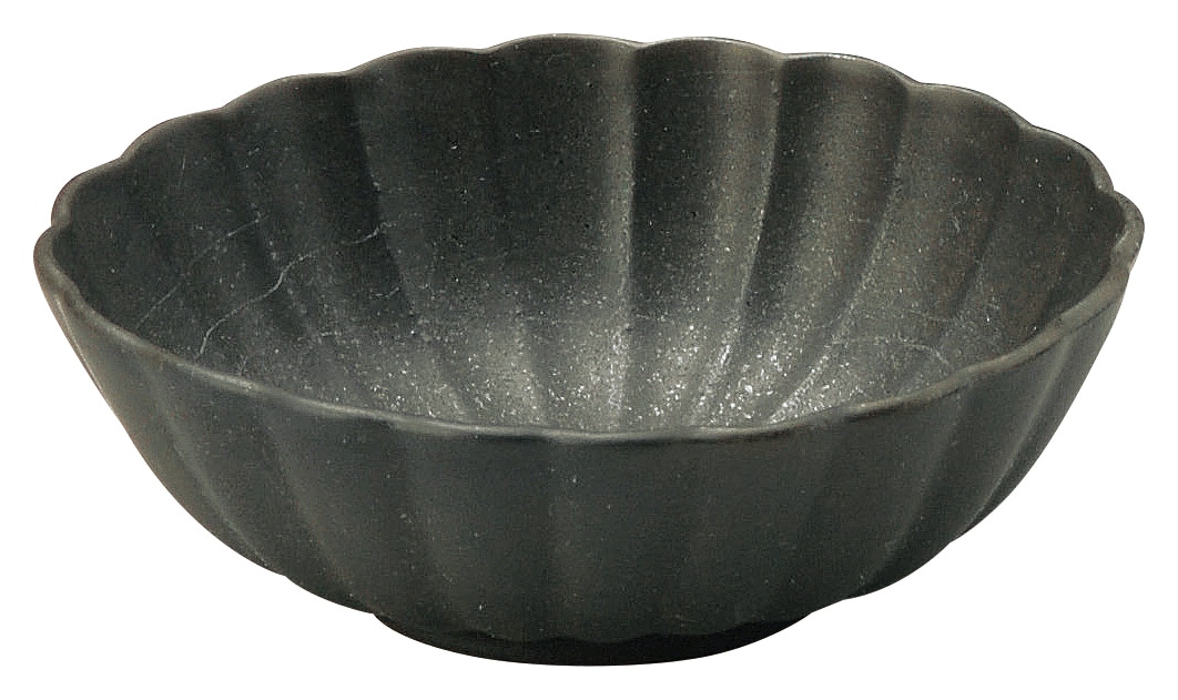 山万 かすみ　黒　11.5cm楕円小鉢 1個（ご注文単位1個）【直送品】