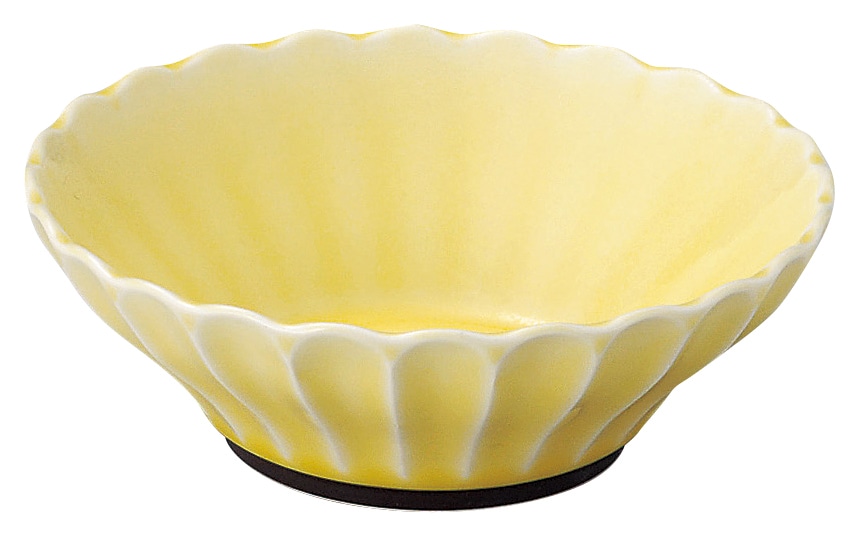 山万 かすみ　黄　12.5cm浅ボウル 1個（ご注文単位1個）【直送品】