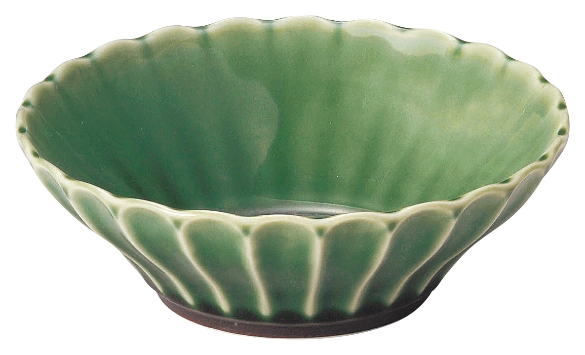 山万 かすみ 緑 12.5cm浅ボウル 1個(ご注文単位1個)【直送品】