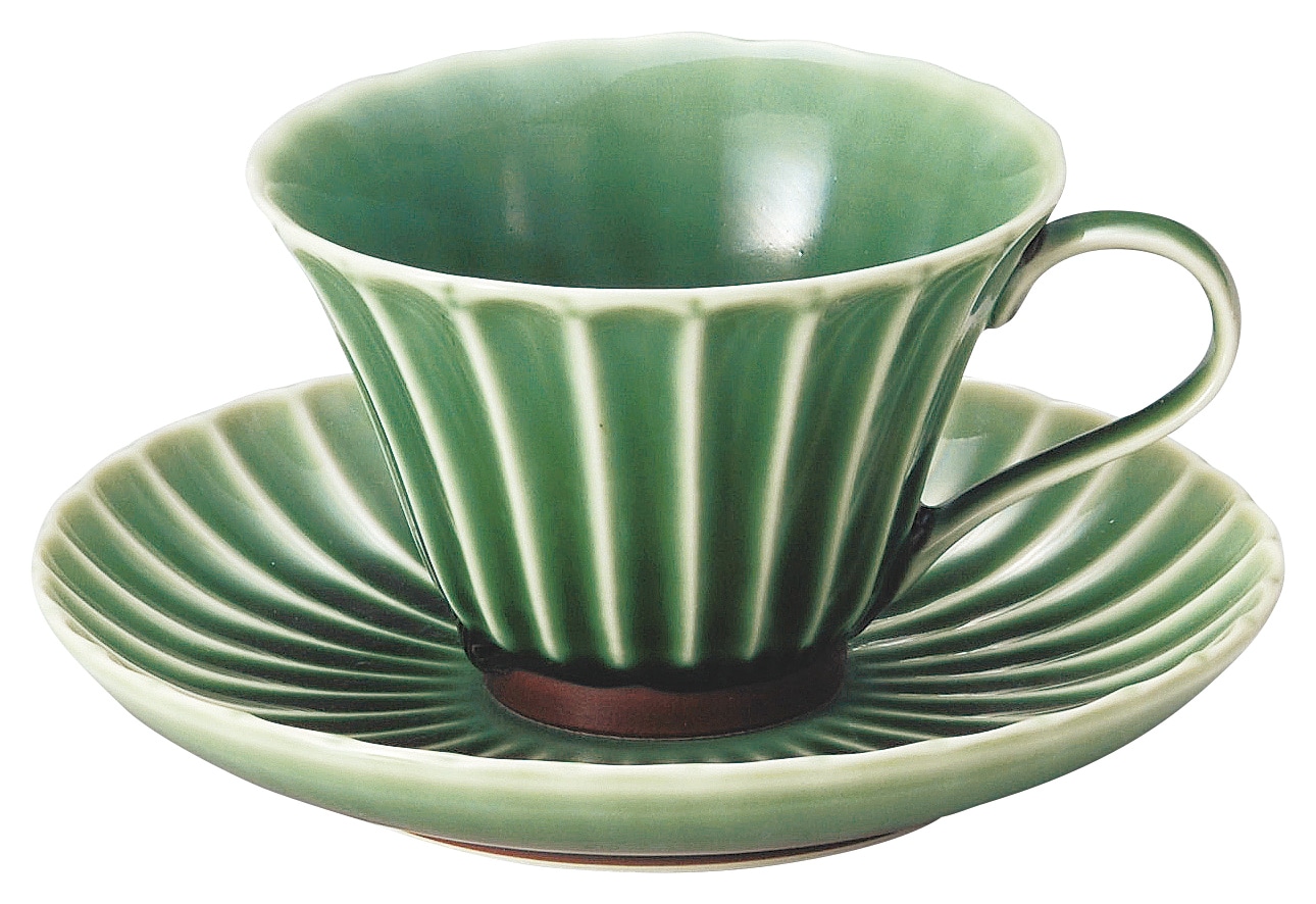 山万 かすみ　緑　コーヒーカップ ※カップ単品のみ 1個（ご注文単位1個）【直送品】