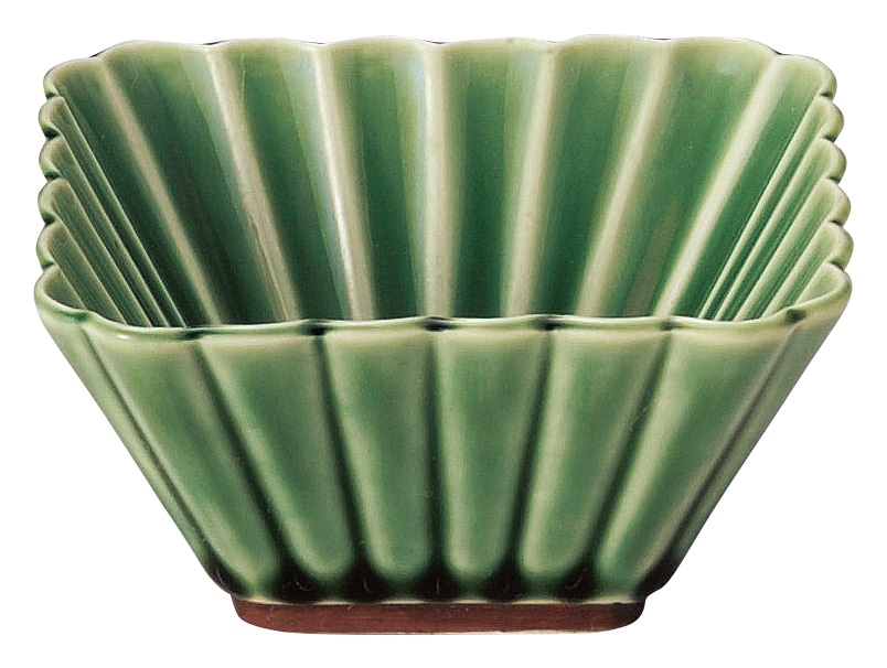 山万 かすみ 緑 9cm正角深鉢 1個(ご注文単位1個)【直送品】
