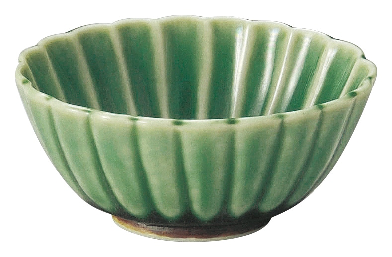 山万 かすみ 緑 11.5cm楕円小鉢 1個(ご注文単位1個)【直送品】