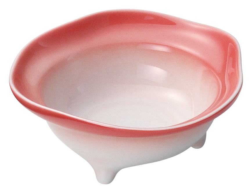 山万 三つ足 赤ぼかし 小鉢 1個(ご注文単位1個)【直送品】