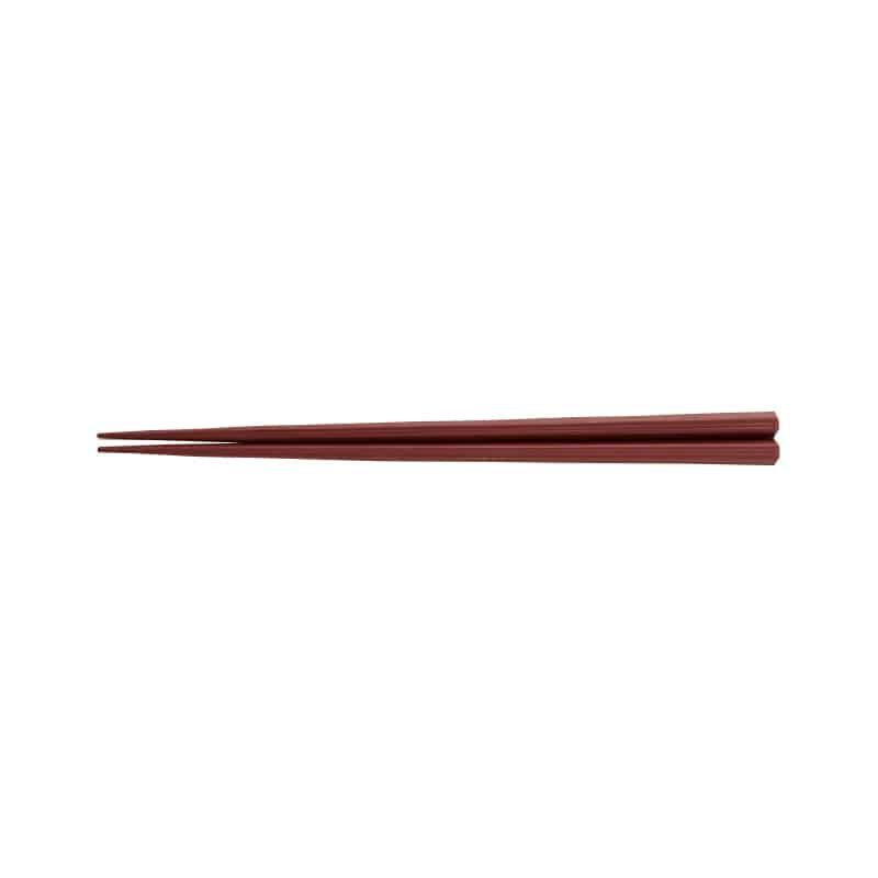 山万 エンジ　22.5cm縦筋目六角箸 1個（ご注文単位1個）【直送品】