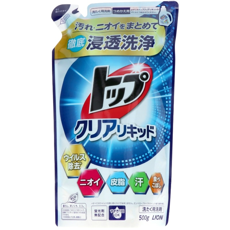 ライオン トップクリアリキッド つめかえ用 500G 1個(ご注文単位1個)【直送品】