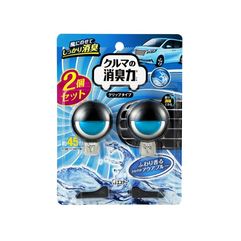 エステー クルマの消臭力 クリップタイプ 消臭芳香剤 車用 ふわり香るさわやかアクアブルー 1個(ご注文単位1個)【直送品】