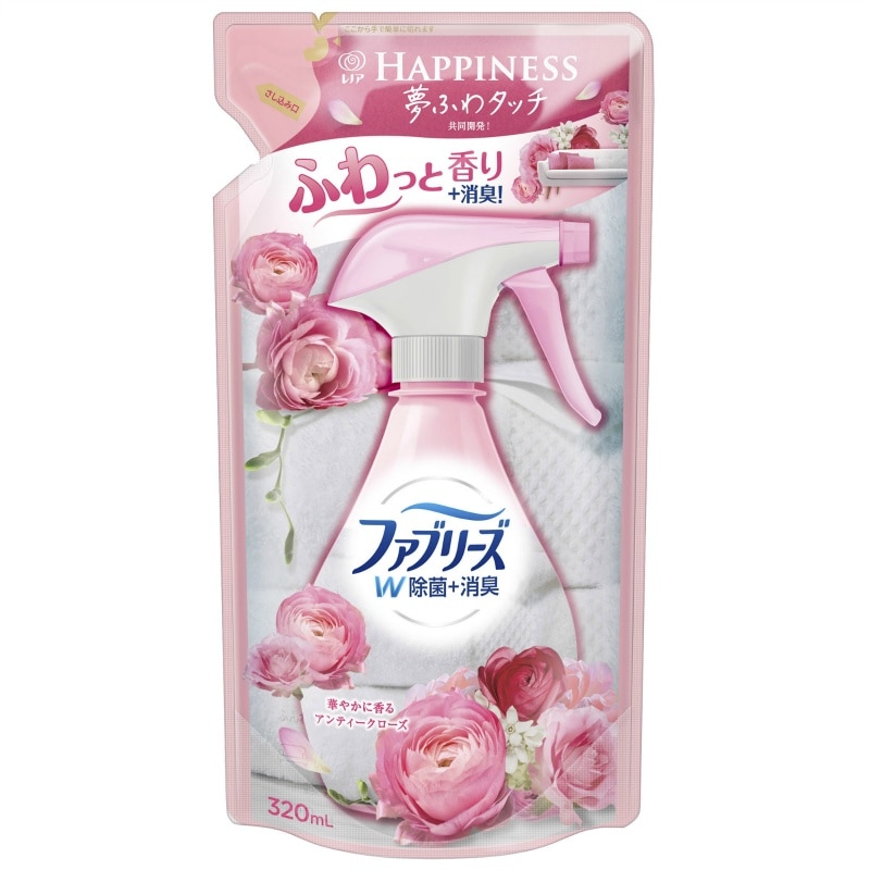 P&Gジャパン合同会社 ファブリーズ with レノアハピネス アンティークローズ&フローラルの香り つめかえ用320ML 1個(ご注文単位1個)【直送品】