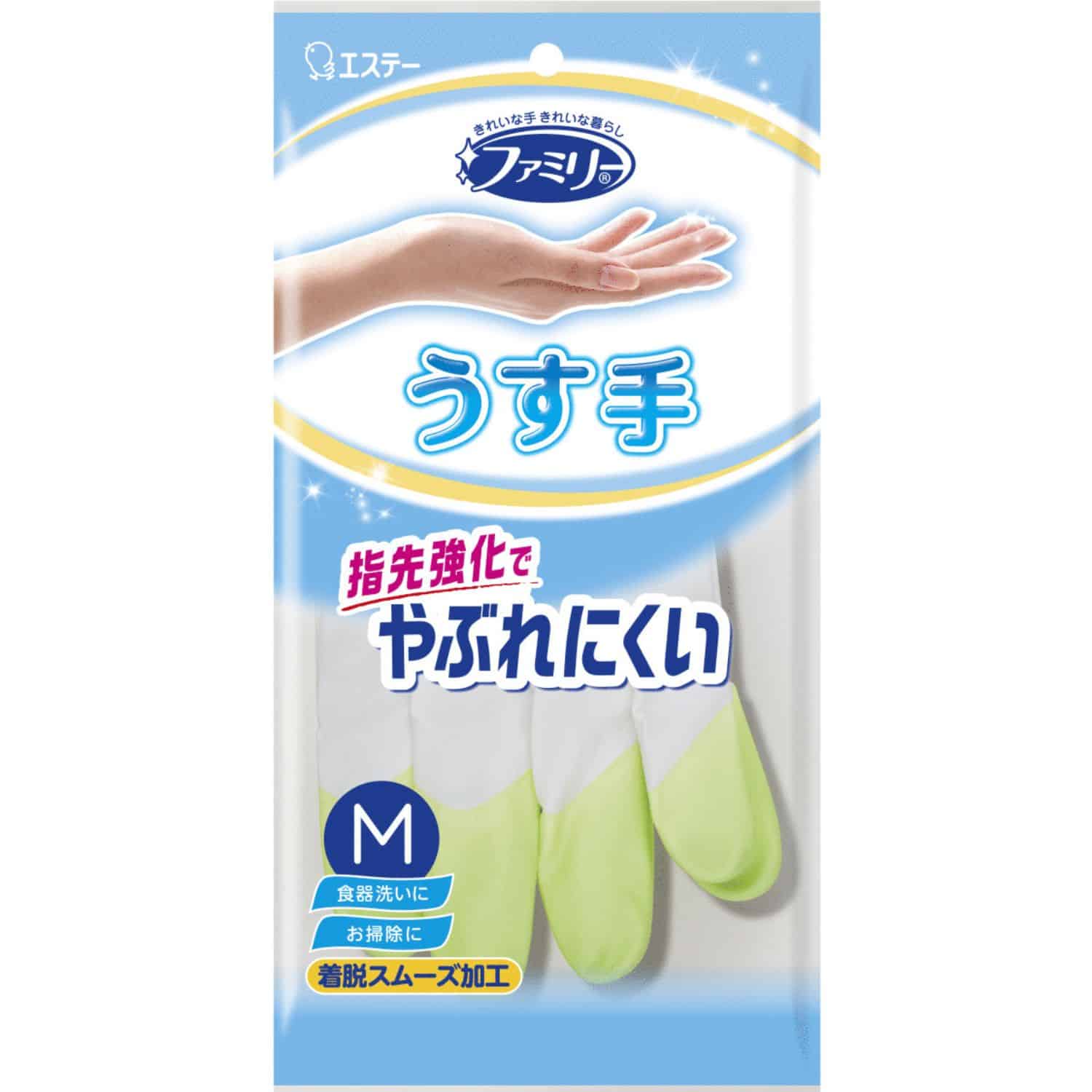 エステー ファミリー ビニールうす手 指先抗ウイルス加工 M グリーン 1個(ご注文単位1個)【直送品】
