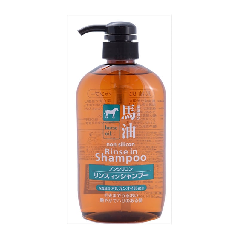 コスメステーシヨン 馬油リンスインシャンプー 600ML 1個(ご注文単位1個)【直送品】