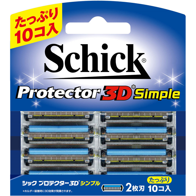 シック・ジャパン　プロテクター3Dシンプル　替刃　10コ入 1箱（ご注文単位1箱）【直送品】