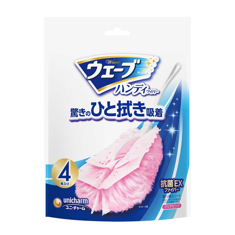 ユニ・チャーム　ウェーブ　取り替えシート　4枚入　ピンク 1個（ご注文単位1個）【直送品】