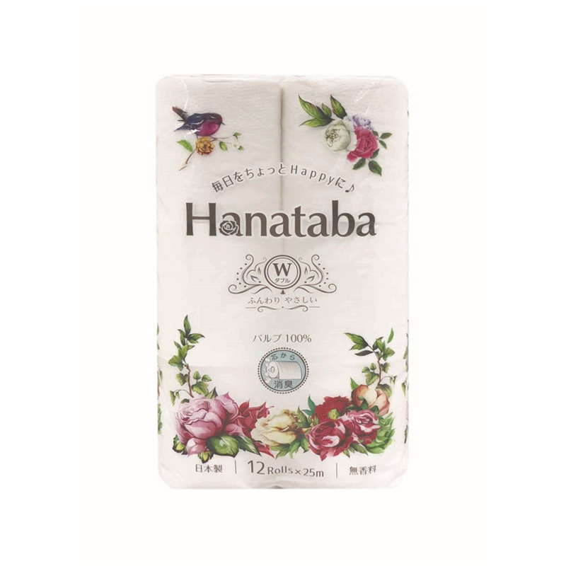 丸富製紙 HANATABA 25m 12ロール ダブル 1個(ご注文単位1個)【直送品】