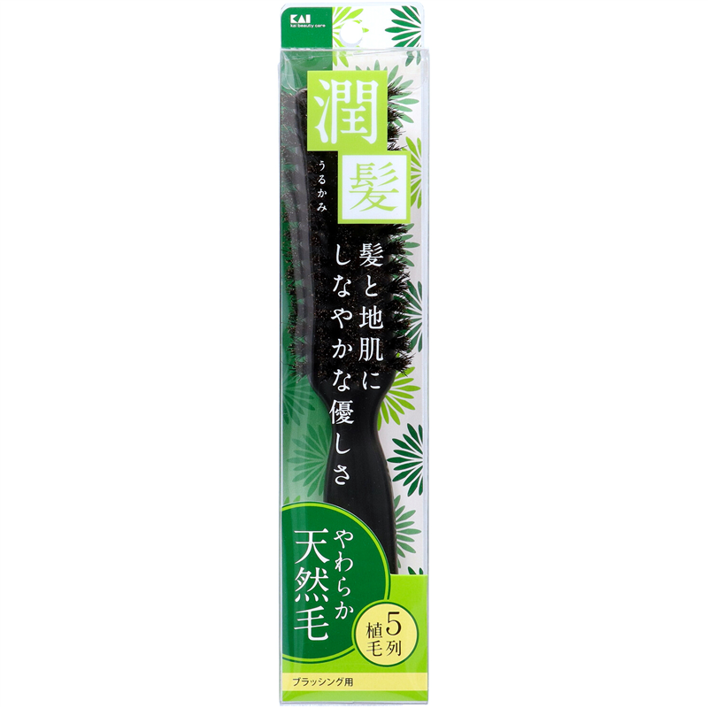 貝印 KQ1537 天然毛ブラッシングブラシ(潤髪) L 1個（ご注文単位6個）【直送品】