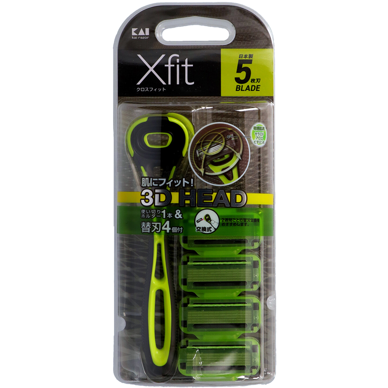 貝印 GA0041X5 Xfit 敏感肌用 (替刃4個付) スリムパック 1個（ご注文単位10個）【直送品】
