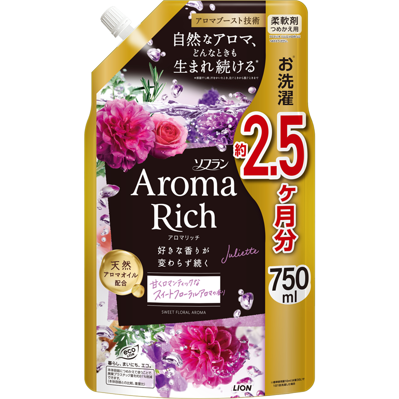 ライオン ソフランアロマリッチ ジュリエット つめかえ用 750ml 750mL 1パック(ご注文単位1パック)【直送品】