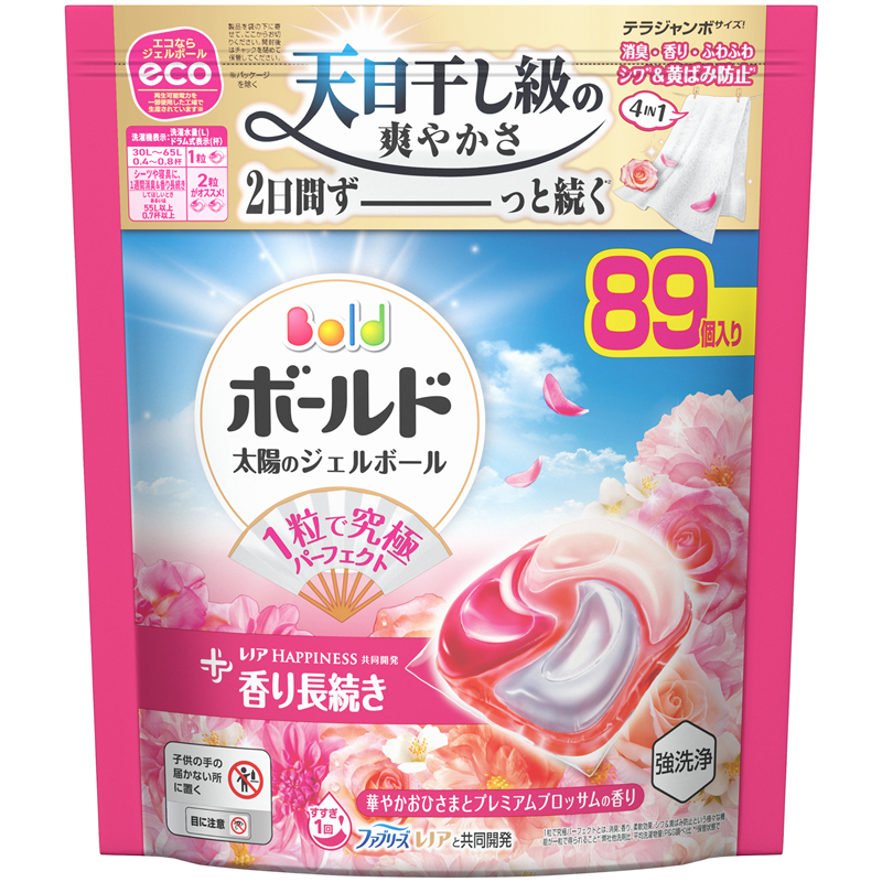 P&Gジャパン ボールドジェルボール4D華やかプレミアムブロッサムの香りつめかえテラジャンボサイズ 89個/パック(ご注文単位1パック)【直送品】