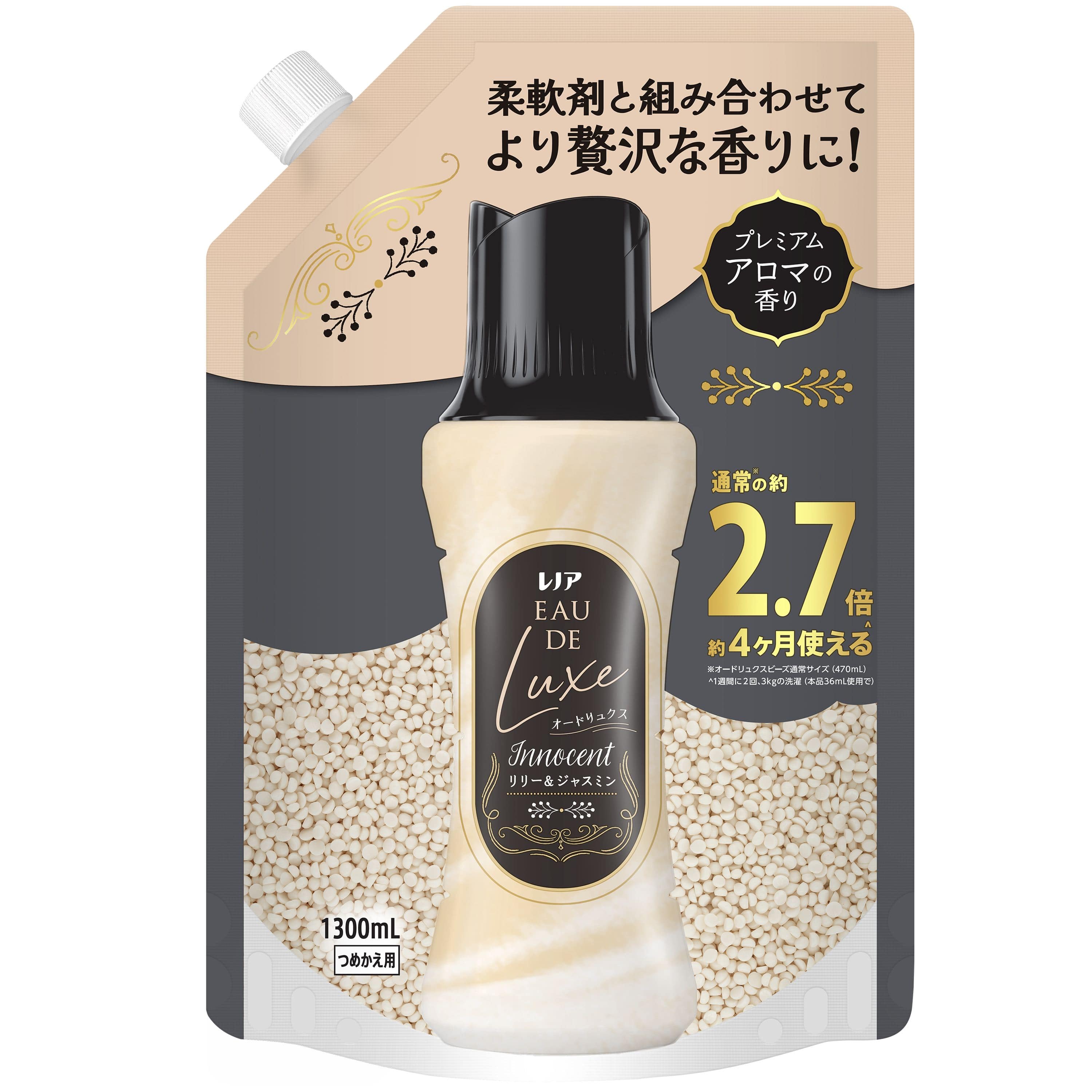 P&Gジャパン レノアオードリュクスアロマジュエルイノセントリリー&ジャスミンの香りつめかえ用超特大サイズ 1300mL/パック(ご注文単位1パック)【直送品】