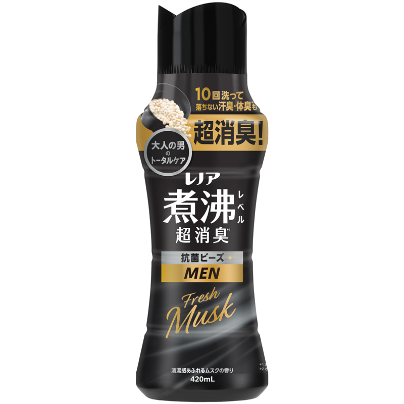 P&Gジャパン レノア煮沸レベル消臭抗菌ビーズMEN清潔感あふれるムスクの香り本体 420mL/パック(ご注文単位1パック)【直送品】