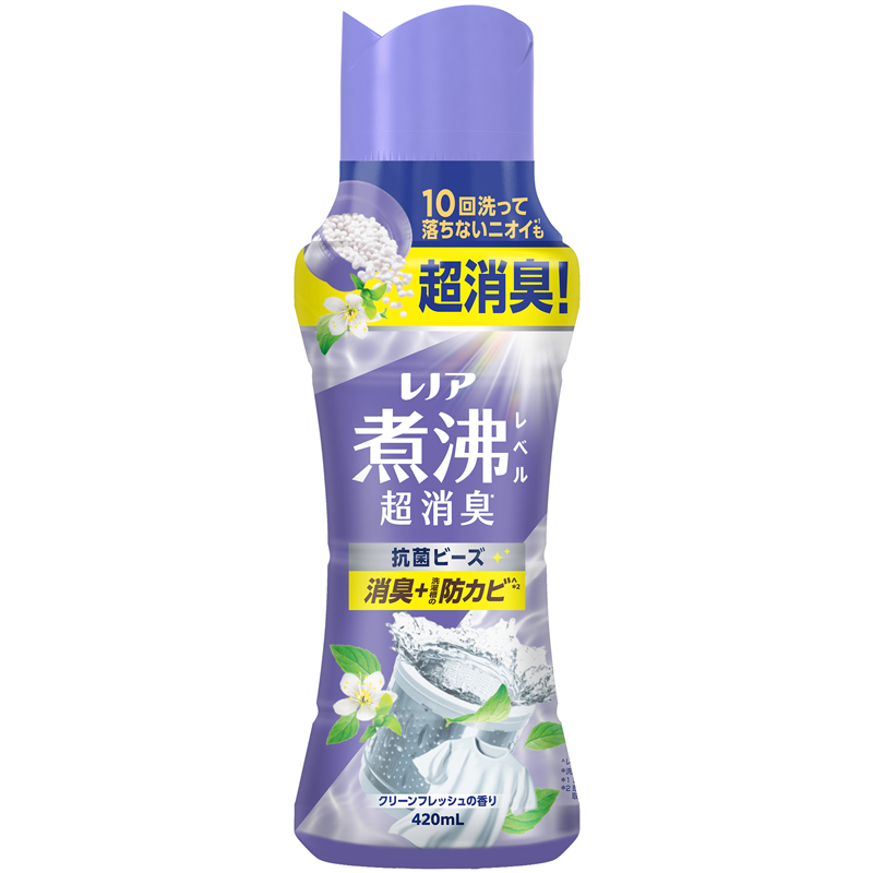 P&Gジャパン レノア煮沸レベル消臭抗菌ビーズ洗濯槽の防カビクリーンフレッシュの香り本体 420mL/パック(ご注文単位1パック)【直送品】