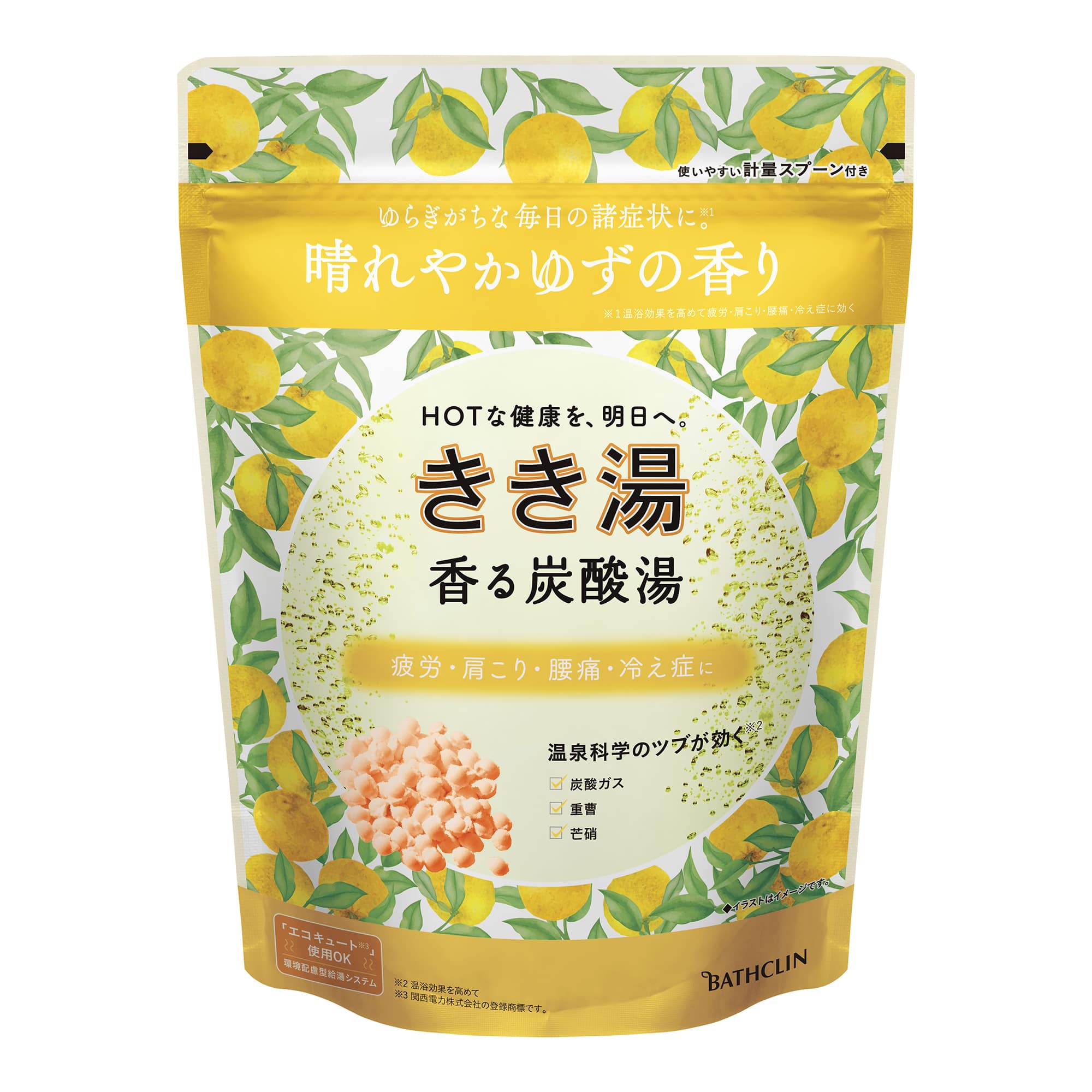 バスクリン きき湯 香る炭酸湯 ゆずの香り 360G/パック(ご注文単位1パック)【直送品】