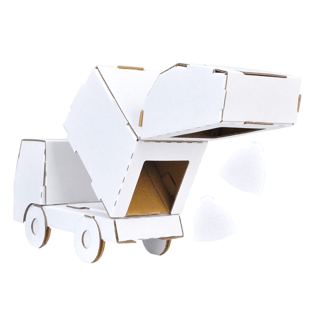 hacomo　のりものシリーズ ゴミ収集車 ダンボール工作キット　1セット（ご注文単位1セット）【直送品】