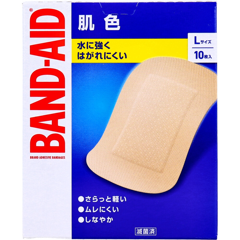 JNTLコンシューマーヘルス バンドエイド 肌色 Lサイズ 10枚入 1箱(ご注文単位1箱)【直送品】