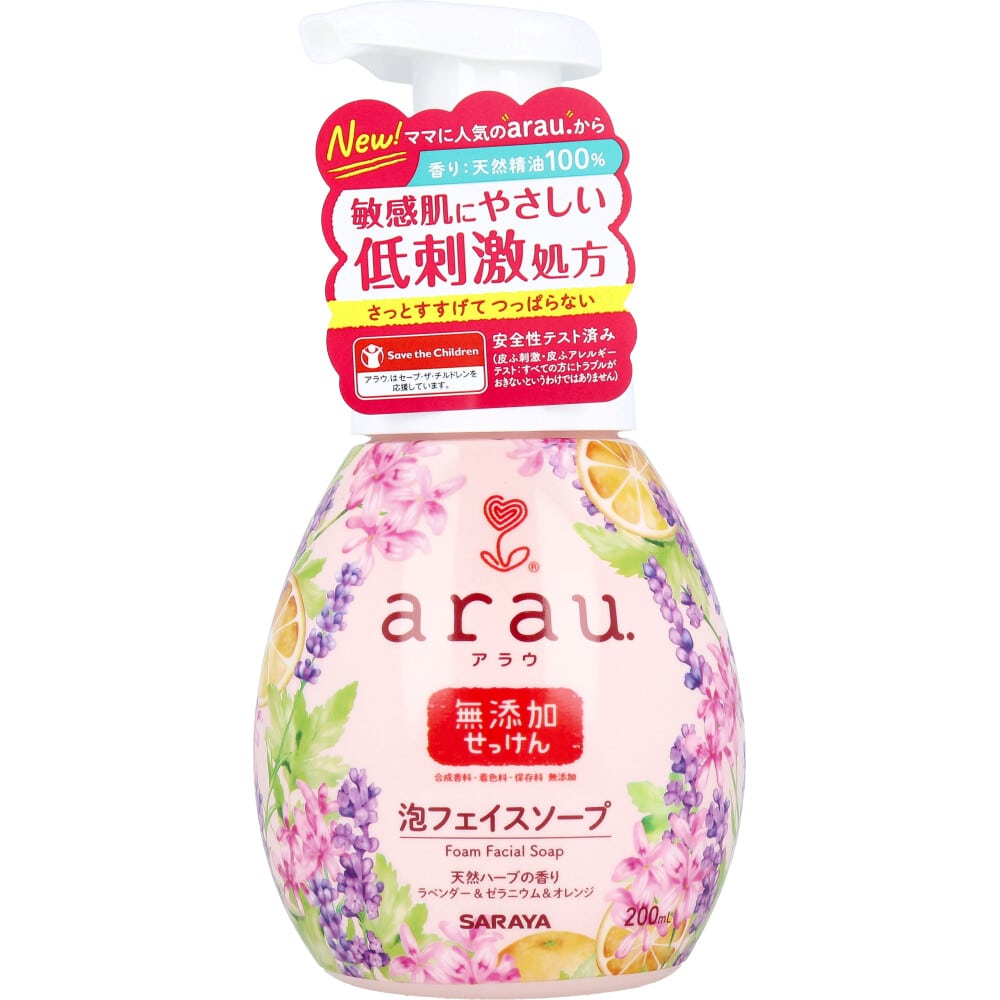 サラヤ arau.(アラウ) 泡フェイスソープ 本体 200mL 1個(ご注文単位1個)【直送品】
