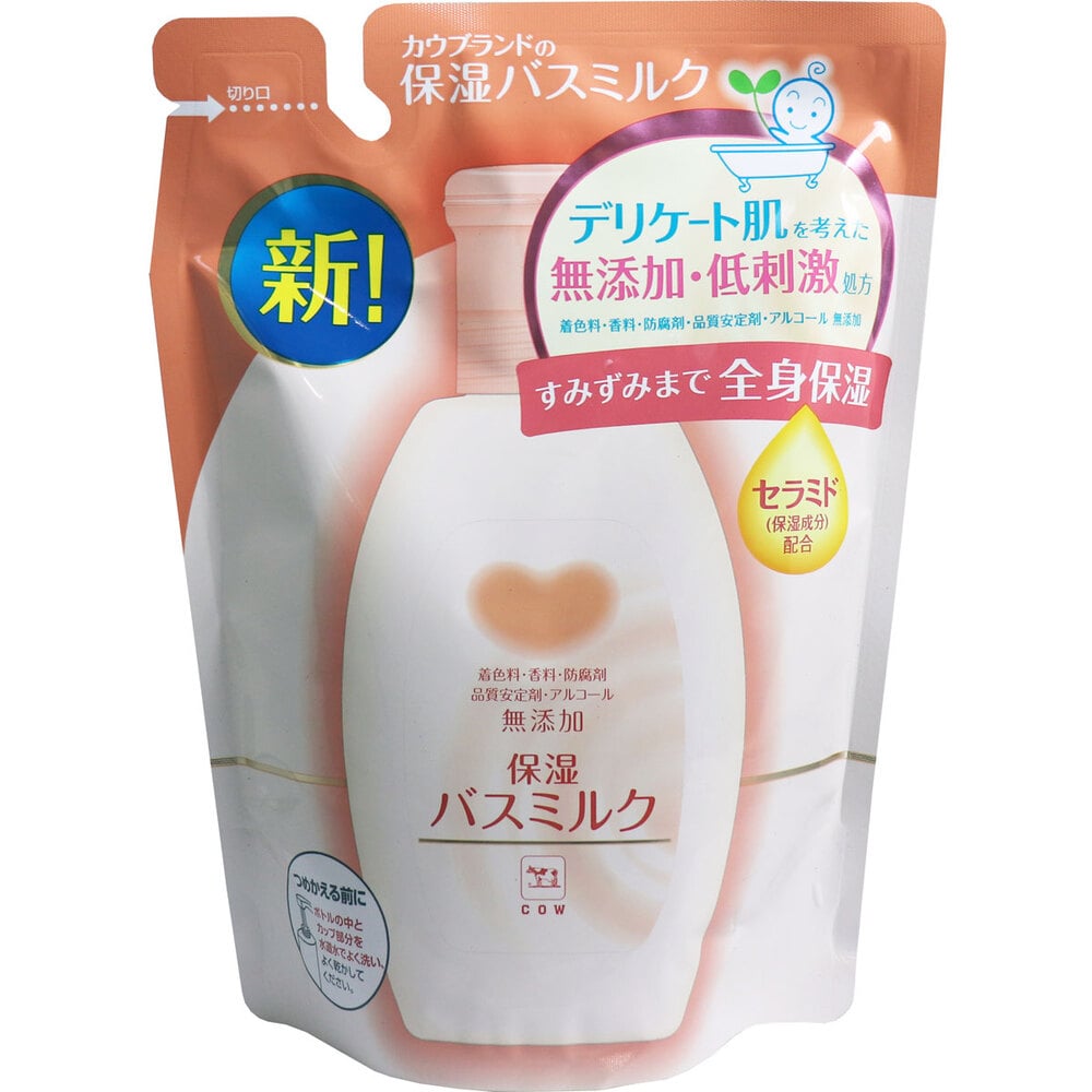 牛乳石鹸共進社 カウブランド 無添加保湿 バスミルク 入浴液 詰替用 480mL 1個(ご注文単位1個)【直送品】
