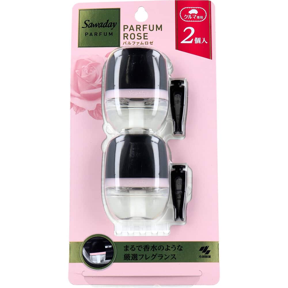 小林製薬 サワデー クルマ専用クリップ パルファムロゼ 6mL×2個入 1パック(ご注文単位1パック)【直送品】