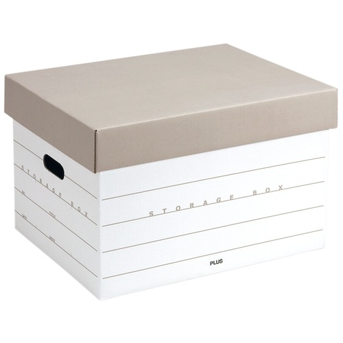 プラス PLUS 収納ボックス フタ式(分離タイプ)A4用 DN-245 40-044 グレー 1個（ご注文単位1個）【直送品】