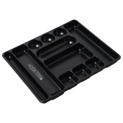 プラス PLUS デスクトレー L 310×390×37mm 63-809 ブラック 1個(ご注文単位1個)【直送品】