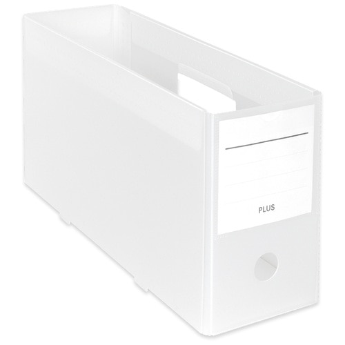 プラス PLUS PP ボックスファイル +ハーフサイズクリアーホワイト 1個(ご注文単位1個)【直送品】