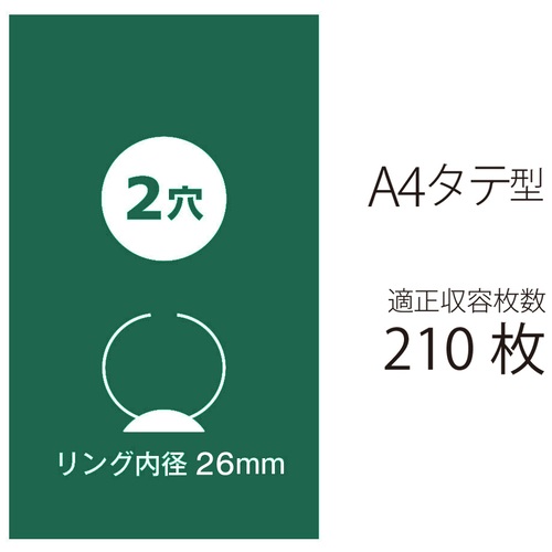 プラス PLUS リングファイル 2穴 スーパーエコノミー A4縦 背幅35mm 83-013 グリーン FC-101RF/83-013 1冊（ご注文単位1冊）【直送品】