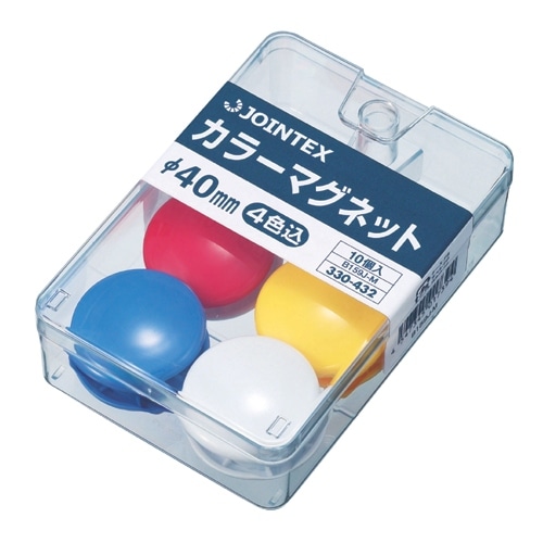スマートバリュー カラーマグネット 40mm 混色 10個 B159J-M 1箱（ご注文単位1箱）【直送品】