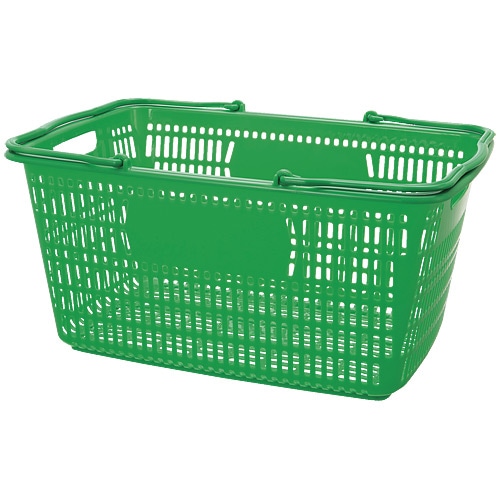 スマートバリュー ショップかご 30L 緑 10個 B264J-GR10 1箱(ご注文単位1箱)【直送品】