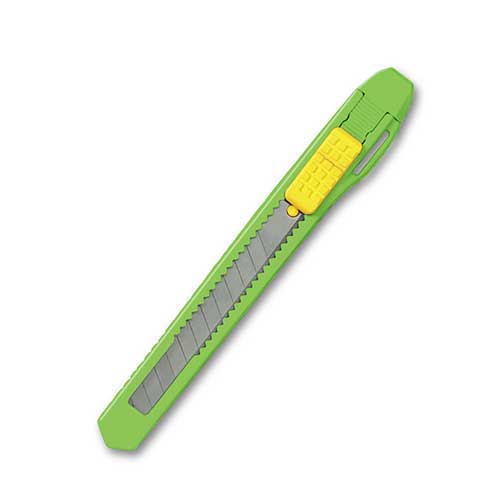 プラス カッターナイフ S CU-103 グリーン10本 1箱（ご注文単位1箱）【直送品】