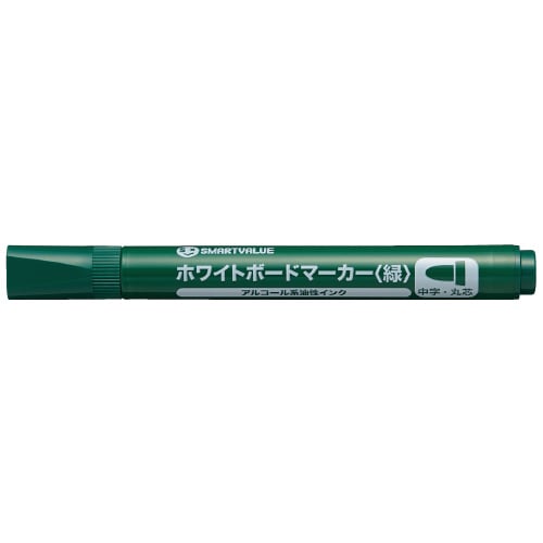 スマートバリュー WBマーカー 緑 丸芯 10本 H032J-GR-10 1箱（ご注文単位1箱）【直送品】