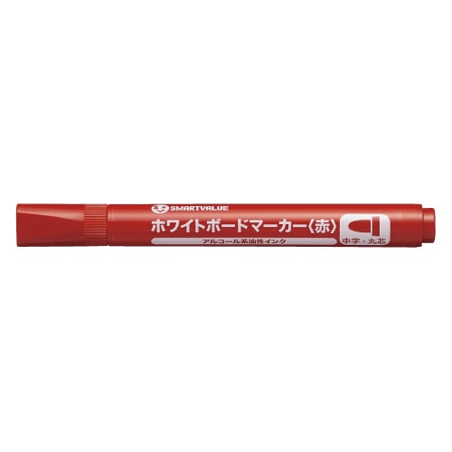 スマートバリュー WBマーカー 赤 丸芯 10本 H032J-RD-10 1箱（ご注文単位1箱）【直送品】