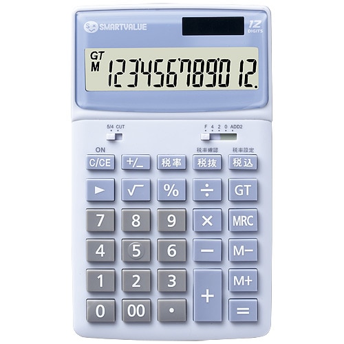 スマートバリュー 小型電卓卓上タイプ 5台 K042J-5 1箱（ご注文単位1箱）【直送品】