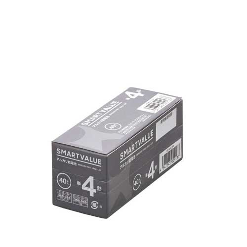 スマートバリュー アルカリ乾電池 単4×200本 N124J-4P-50 1セット(ご注文単位1セット)【直送品】