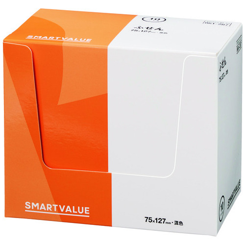 スマートバリュー ふせん 75×127mm 混色 100枚*10冊P515J-M-10 1箱(ご注文単位1箱)【直送品】