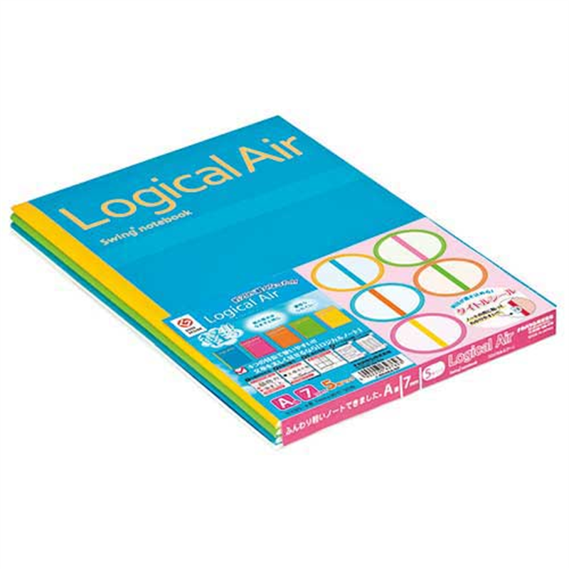 ナカバヤシ ロジカルエアノート 5冊セミB5 A罫 1個（ご注文単位1個）【直送品】