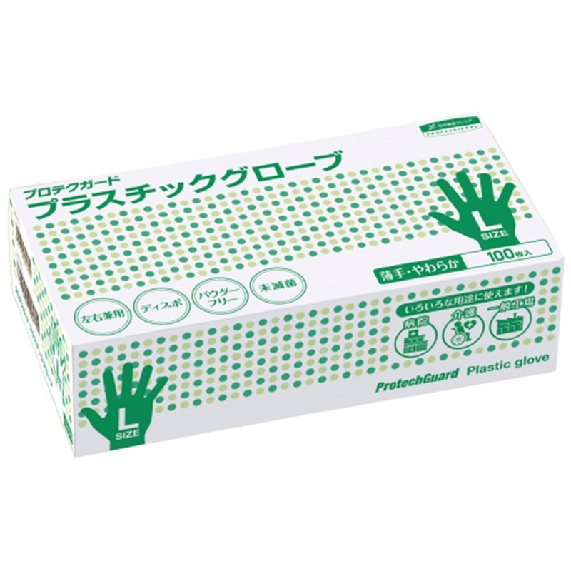 日本製紙クレシア プロテクガードプラスチックグローブL 10 1個（ご注文単位1個）【直送品】